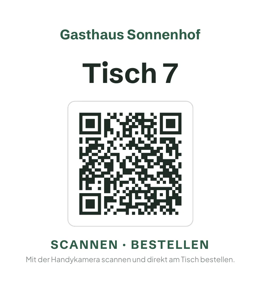QR-Code eines Tisch-Aufstellers